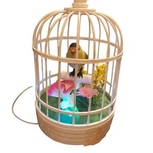 Real living singing bird and cage nwt